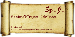 Szekrényes János névjegykártya