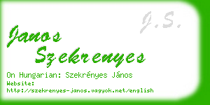 janos szekrenyes business card