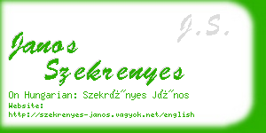 janos szekrenyes business card